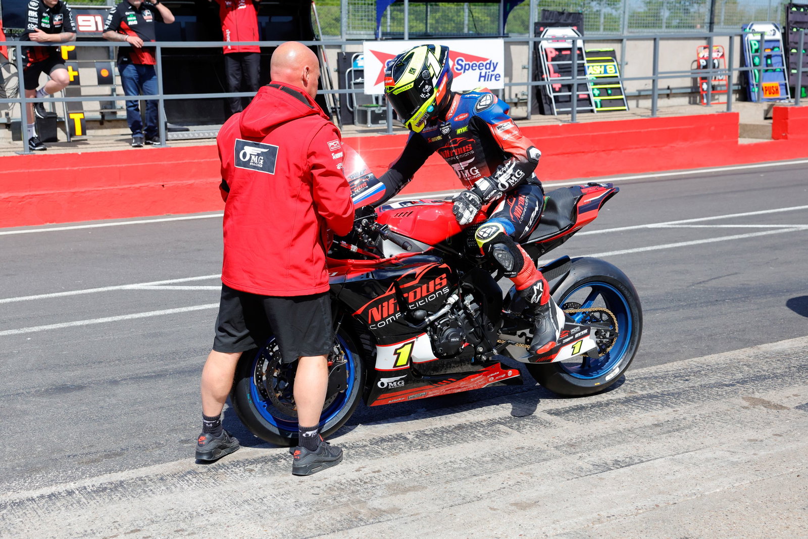 Kyle Ryde in pits at Donington Park, BSB, 2025